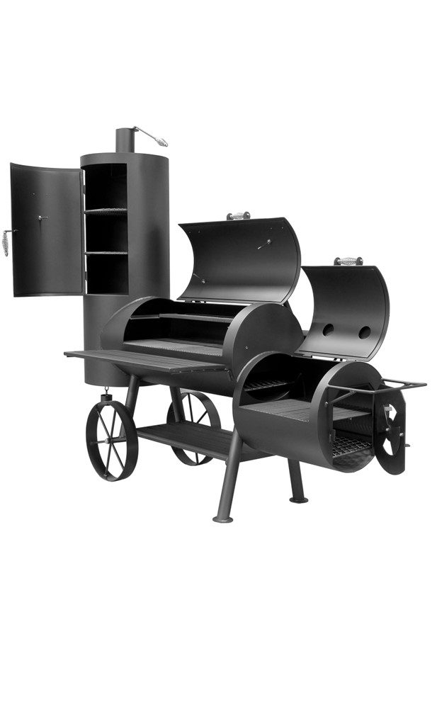 The Sunterra Outdoor, BBQ Pit Boy, Yosemite Offset wood and charcoal  burning BBQ smoker